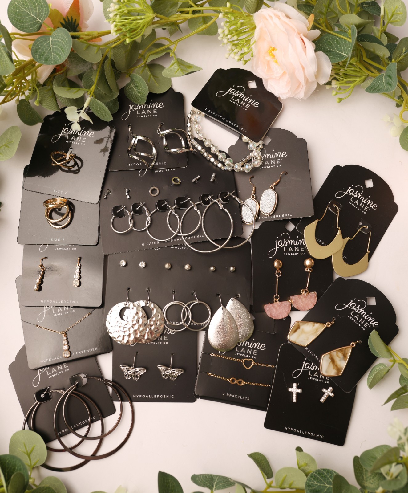 100pc Jewelry Lot Wholesale Earrings Boutique Reseller Bulk Assorted Styles
