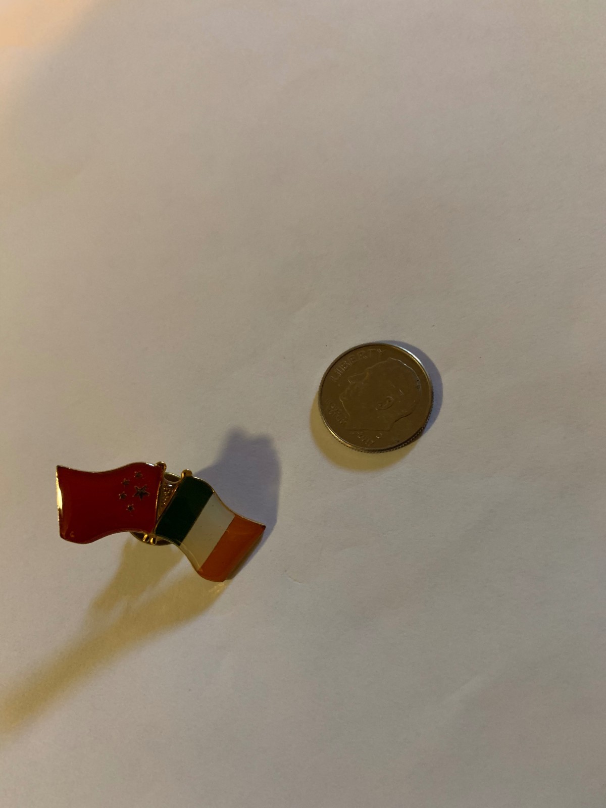 China And Italy Flag Joined. European and Chinese Pride Lapel Hat Pin