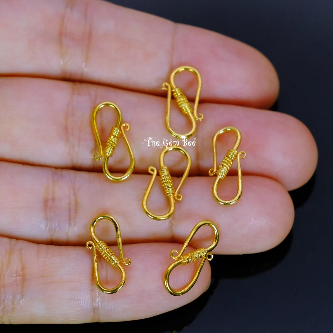8mmx15mm Large 18k Solid Gold Old-Fashioned S Hook Clasp