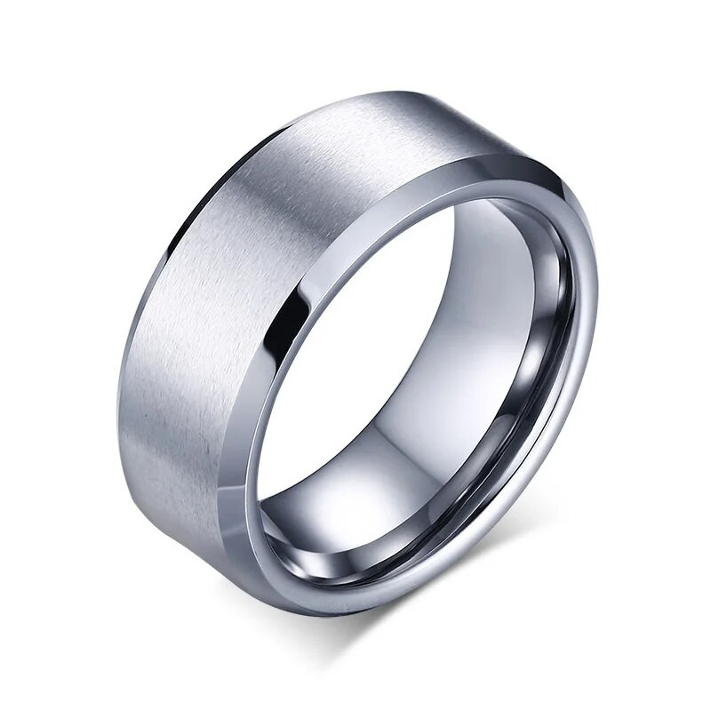 Tungsten Carbide Wedding Band Ring Brushed Silver Mens Jewelry Size 5-17 + Half