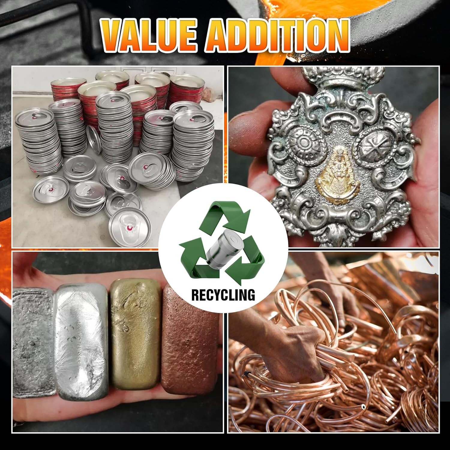 Propane Metal Melting Furnace Kit – Gloves,2400℉ High-Efficiency Metal Foundry