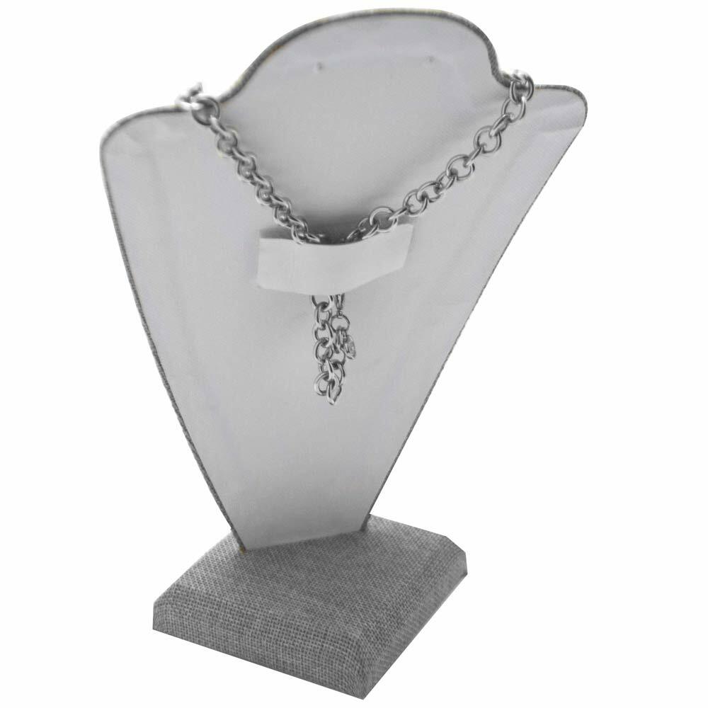 Modern Grey Linen Necklace Display Jewelry Necklace Display Showcase Jewelry