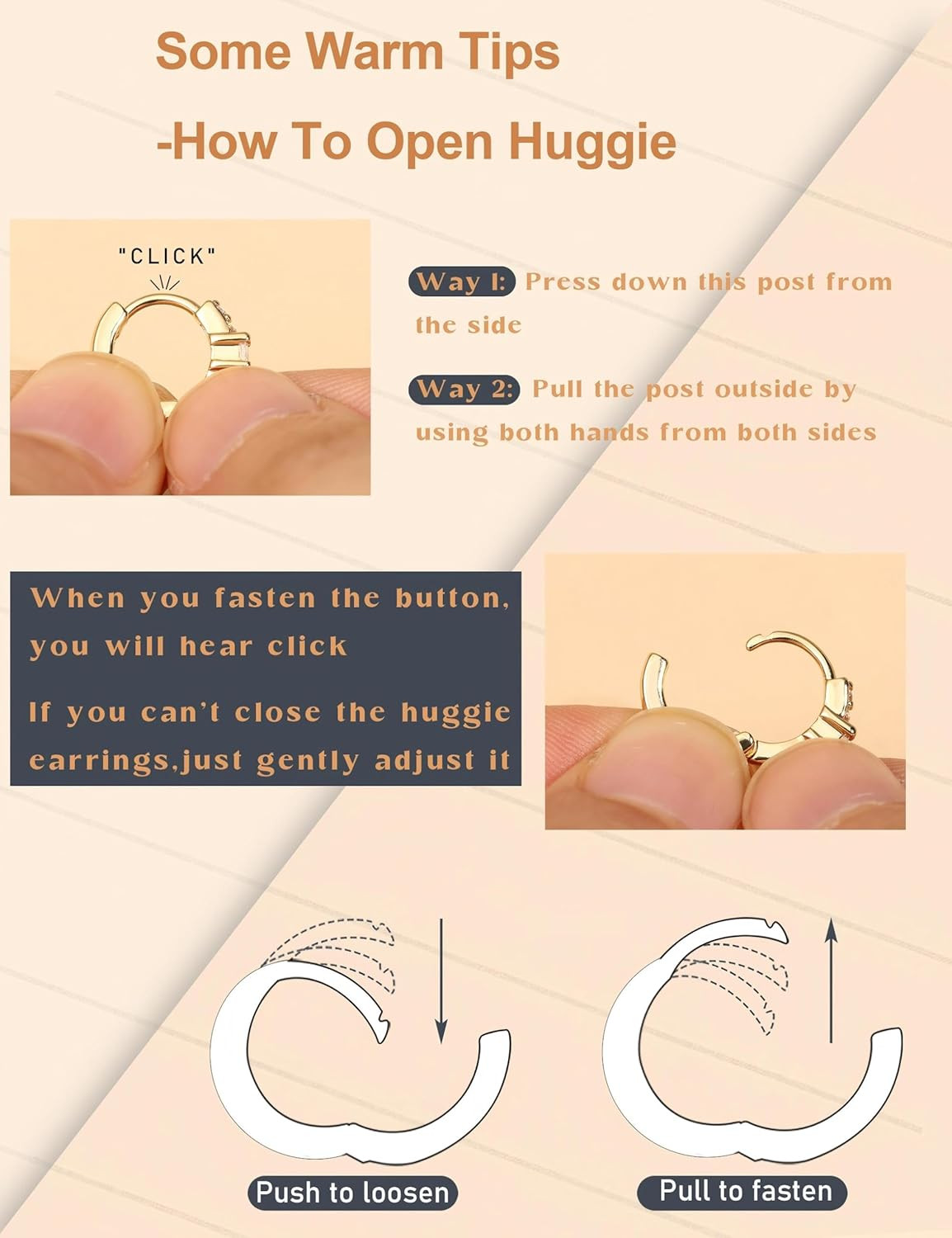 Flat Back Hypoallergenic Surgical Steel Earrings – 20G Gold Plated Stud Set