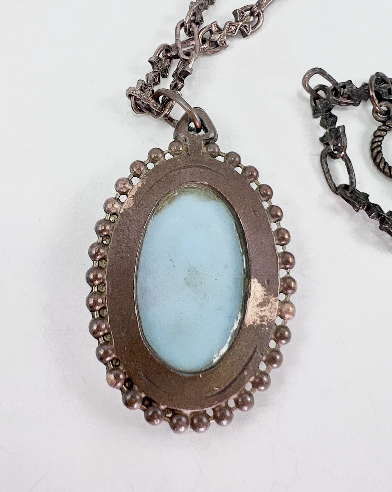 Antique Egyptian Revival Pendant Necklace Neiger Bros? Pharaoh Czech Art Glass