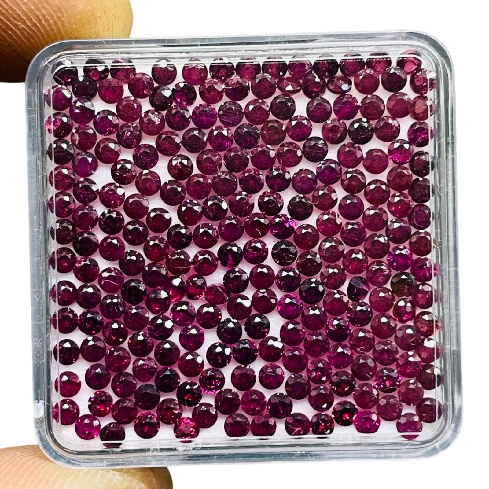 100 Pcs Natural Rhodolite Garnet 2.25mm Round Cut Loose Untreated Gemstones Lot