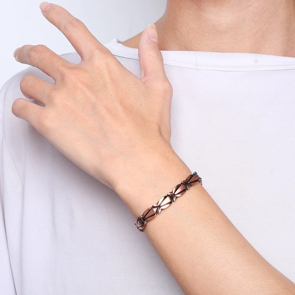Pure Copper Magnetic Link Bracelet Arthritis Pain Relief Therapy for Women Gift