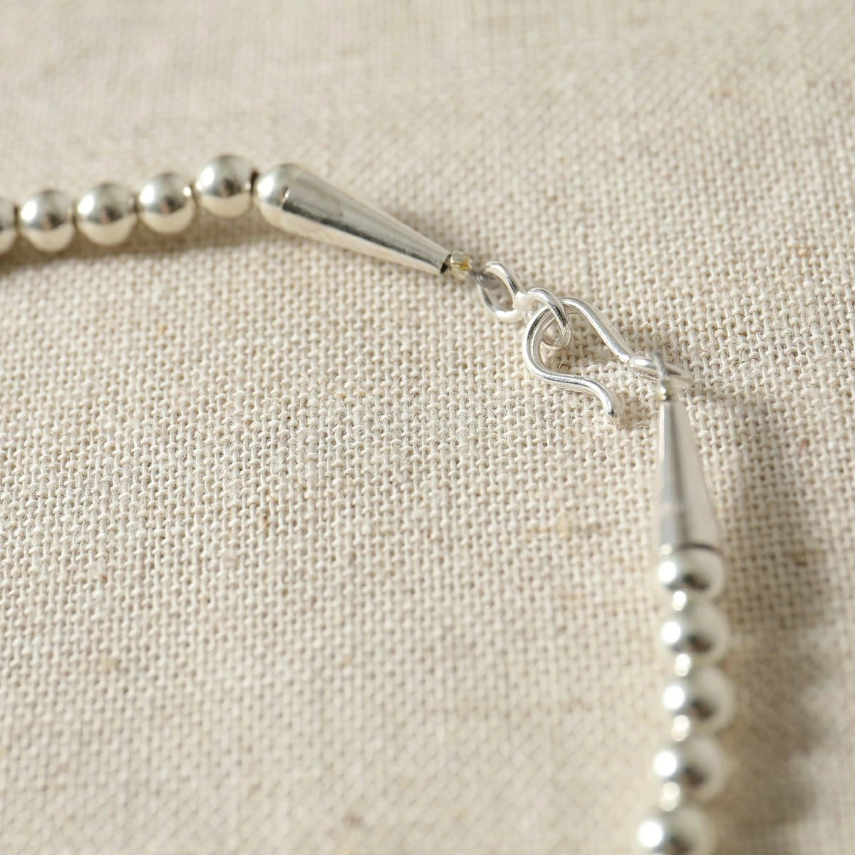 HARPO Boule Necklace, 16/5inch 40cm/16inch/5mm Navajo Pearl Silver