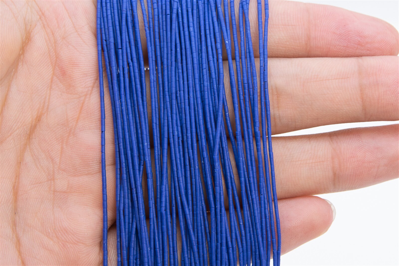 1x1MM Ocean Blue Howlite Beads Round Tube Loose Beads 16″