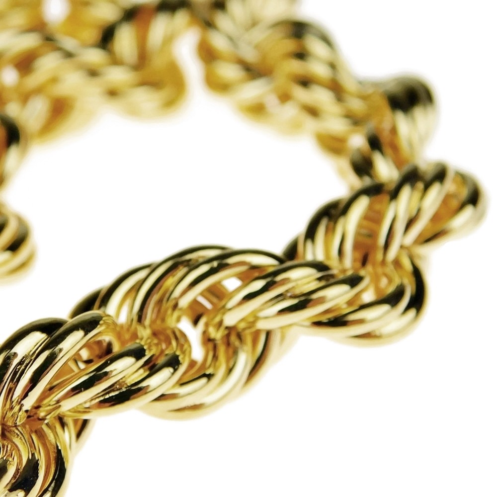 Men’s 14K Gold Plated Rope Chain 30″ x 12mm Thick 1980’s Rapper Hip Hop Necklace