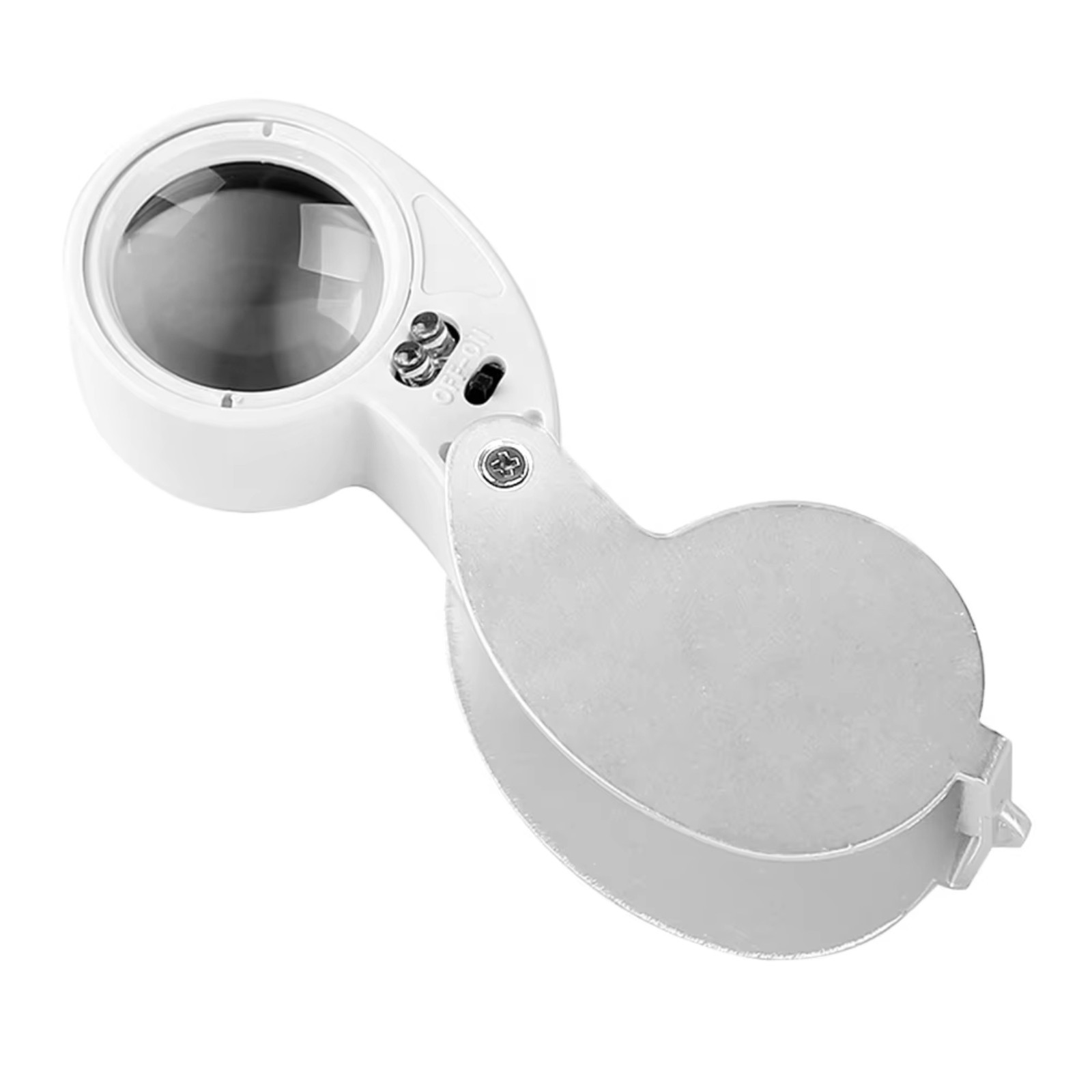 40X Magnifying Loupe Jewelry Eye Glass Magnifier LED Light Jewelers Loop Pocket