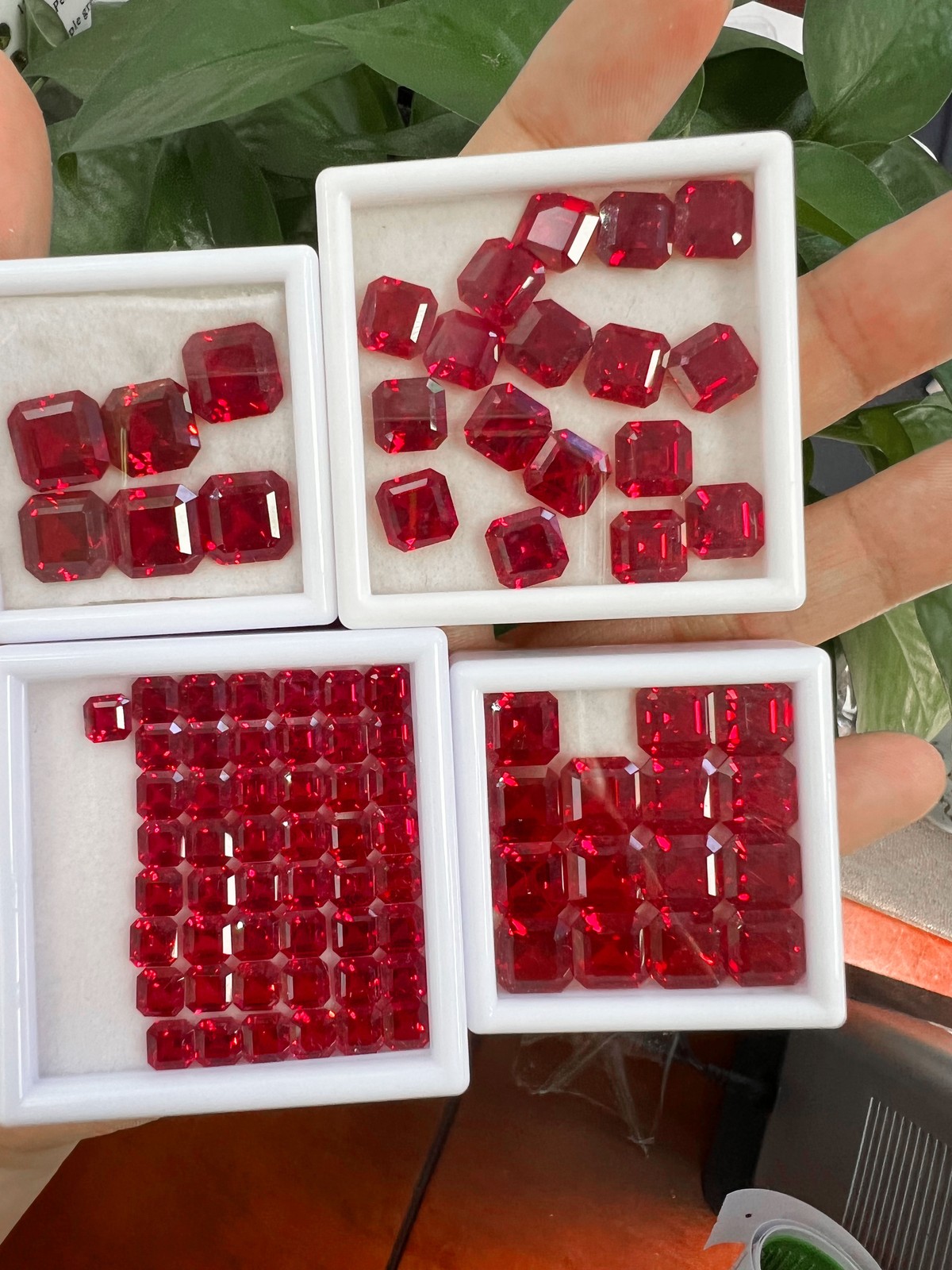 Hot Sale 0.5-10ct Asscher Cut Lab Grown Ruby Loose Gemstones for Jewelry Making