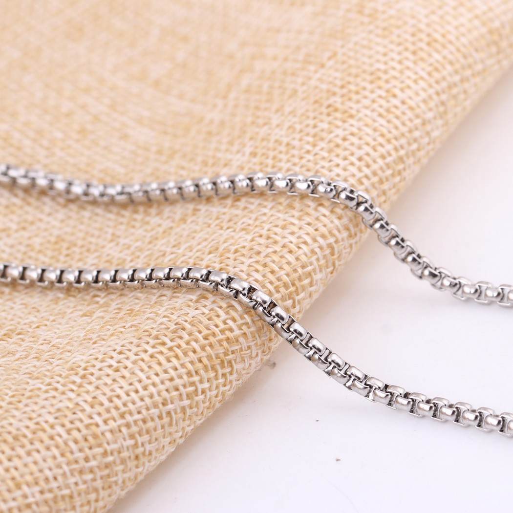 2-5mm Woman Man 316L Stainless Steel Square Rolo Box Chain Jewelry 16-36”