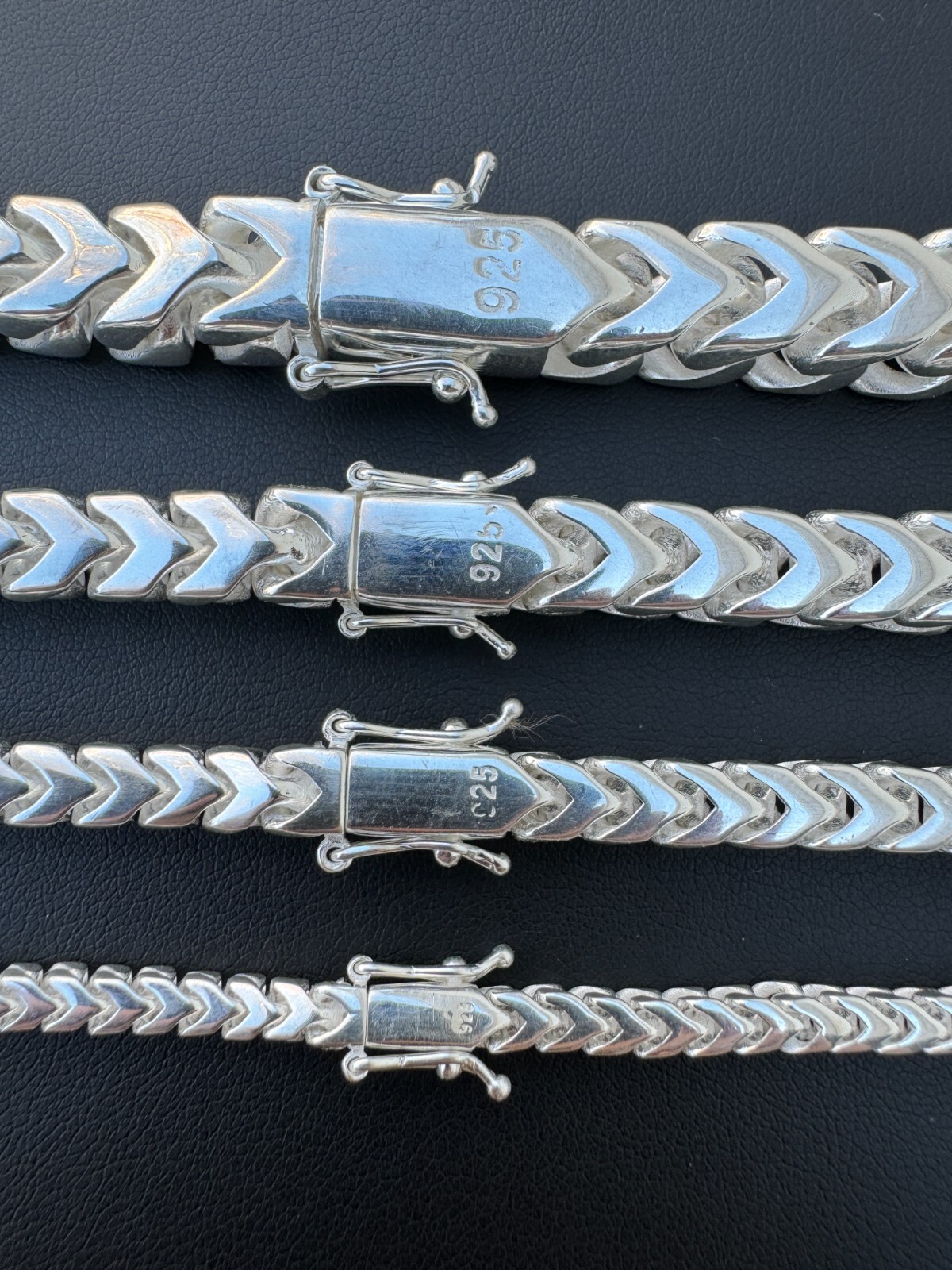 Mens BIG 4-10mm Franco Bracelet Real 925 Silver Box Clasp Handmade In Mexico