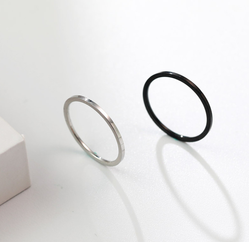 1mm Thin Plain Silver Gold Plated Stainless Steel Ring Wedding Band Size 3-10