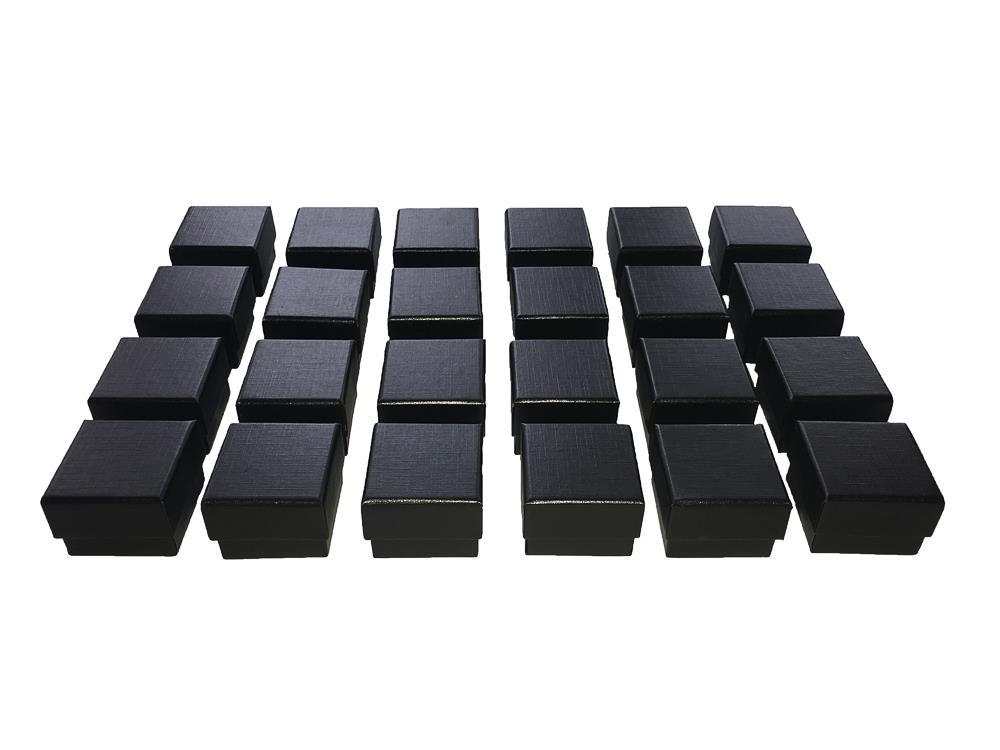 Lot of 24 Black Ring Gift Box with Foam and Velvet Insert 1.5 x 1.5 x 1.25 Inch