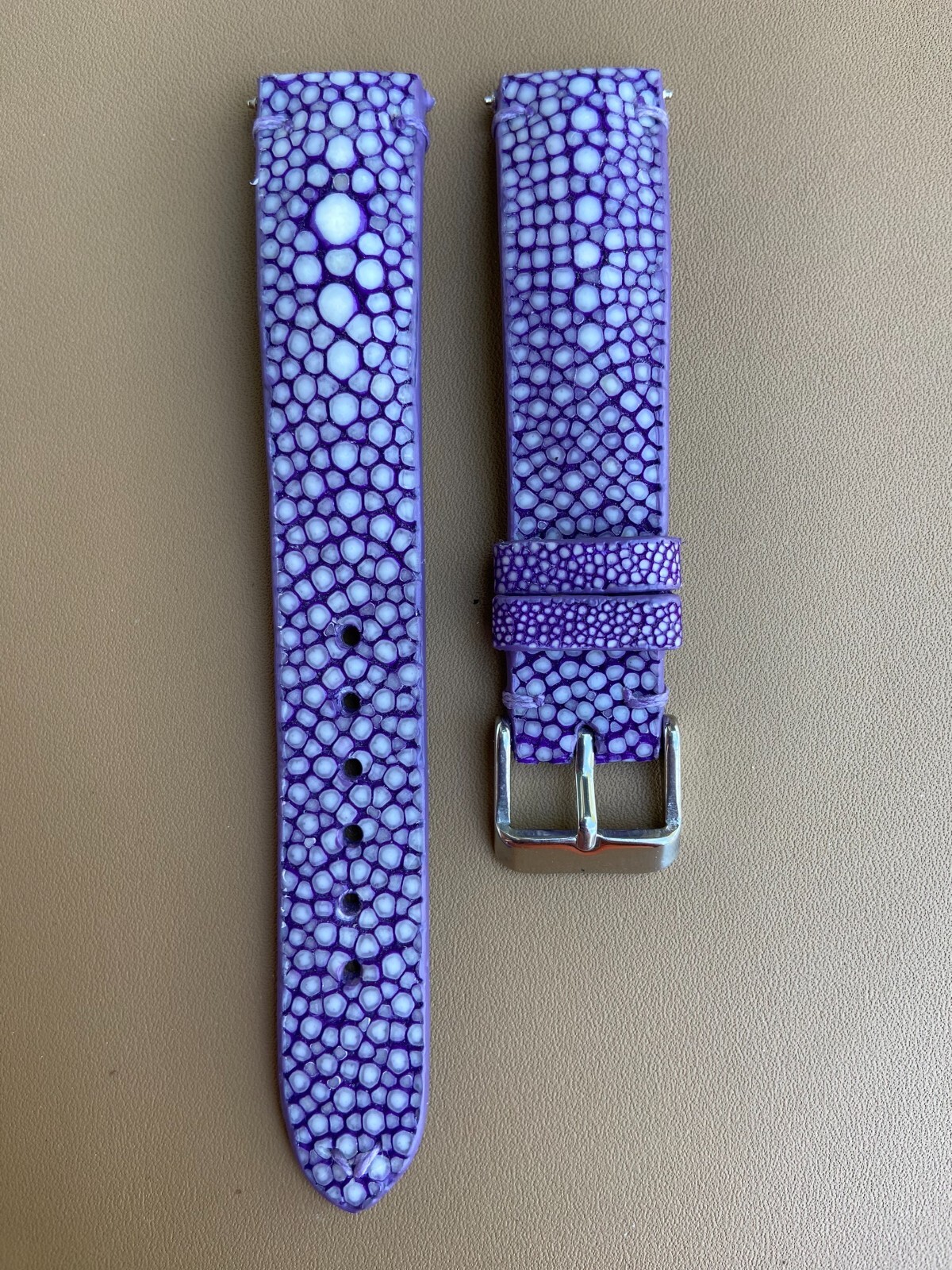 Purple Stingray Leather Watch Strap Band, Size 16mm 18mm 20mm 21 22mm 24mm 26mm
