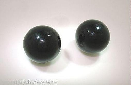 6MM-12MM PACIFIC ROUND BEAD BLACK CORAL 925 STERLING SILVER POST STUD EARRINGS