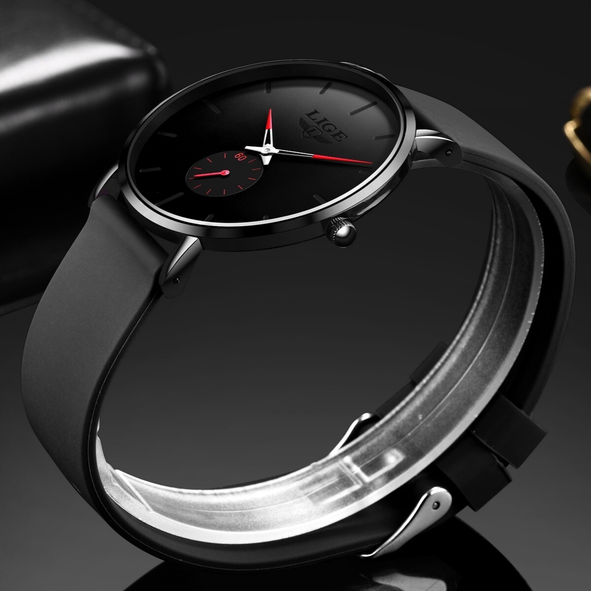 Ultra-thin Men’s Luxury Watch Quartz Second Dial 3ATM Waterproof Man Wristwatch