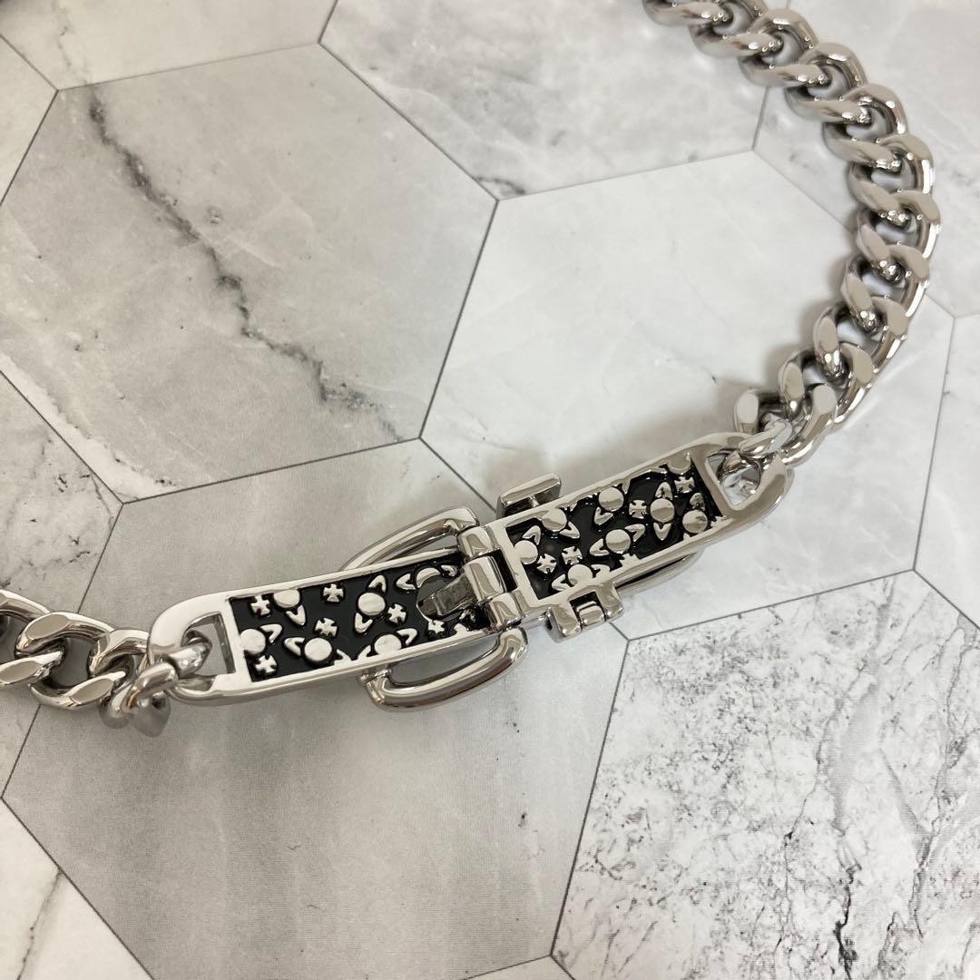 Vivienne Westwood AUGUSTINO choker necklace Buckle Silver with drawstring