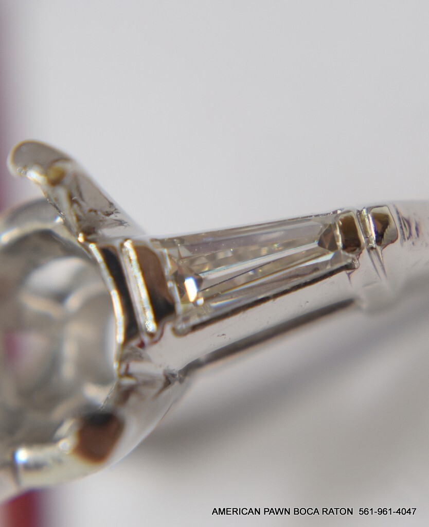 Platinum Tapered Baguette Diamond Engagement Ring Setting size 7 1/2