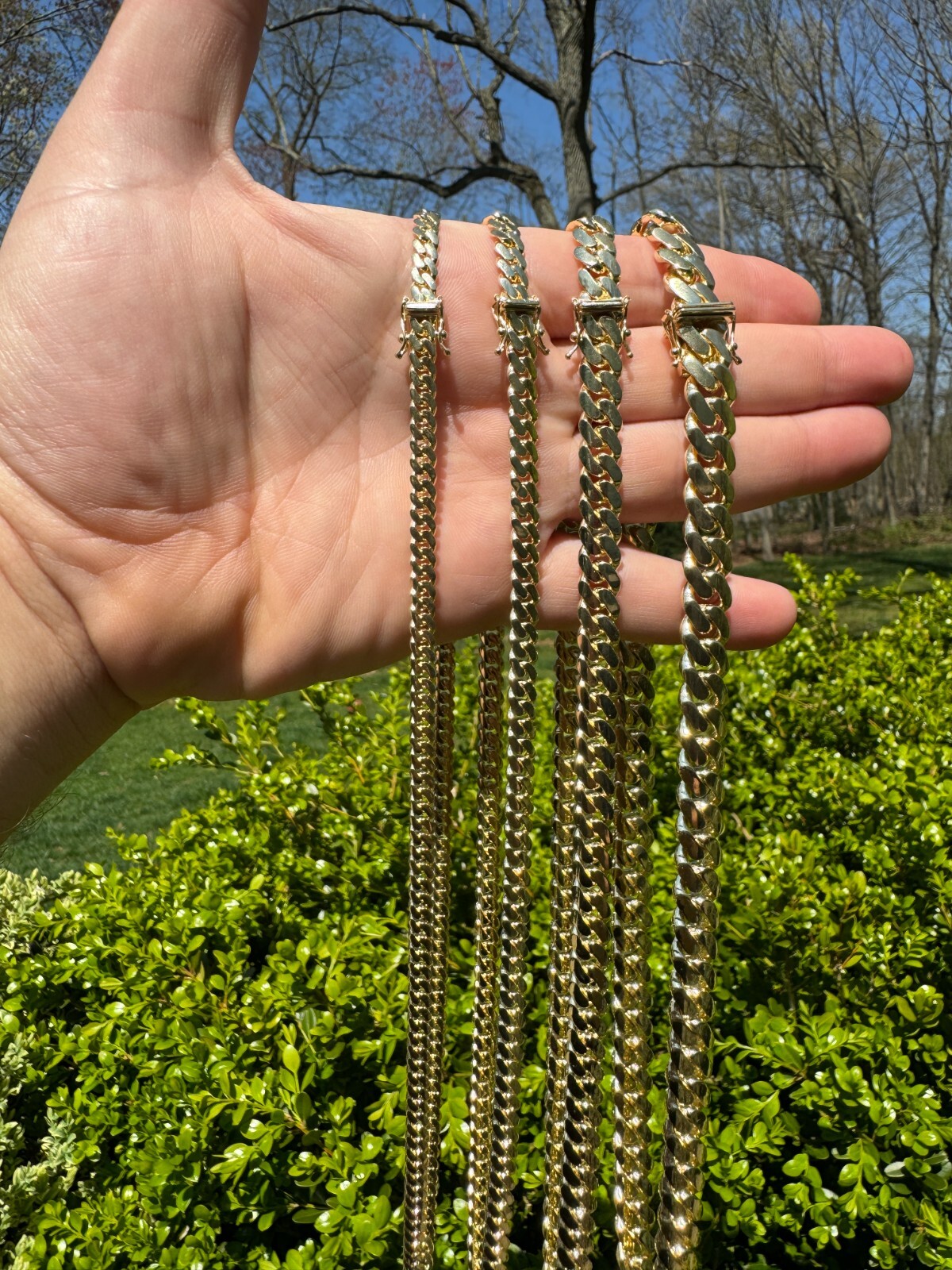 HANDMADE Tight Link Solid 10k Gold Miami Cuban Link Chain Or Bracelet Necklace