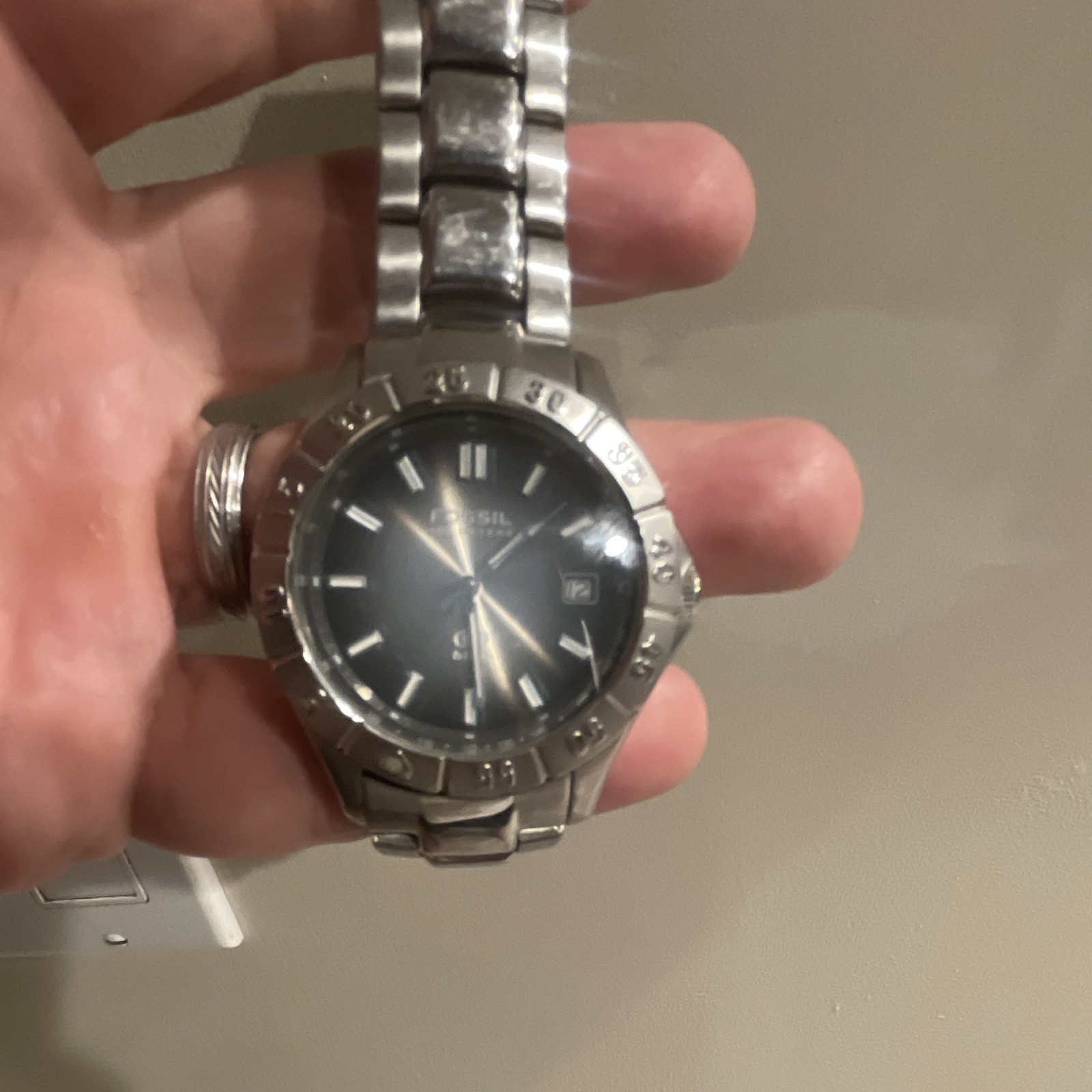 Fossil Blue Women’s 37mm Stainless Steel Quartz Watch Black Dial Date 50m