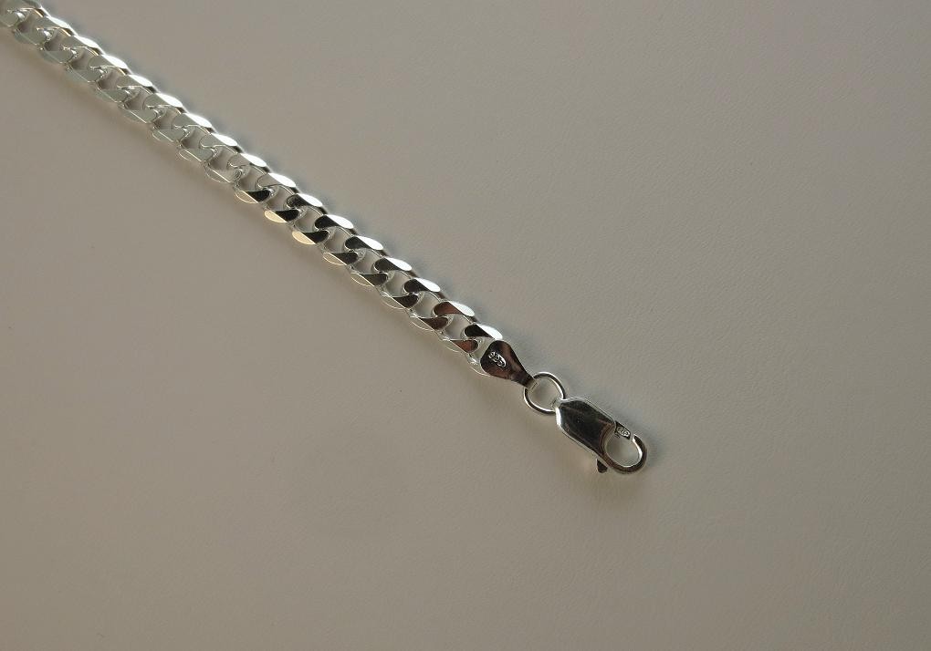 5.5mm Curb Chain. 7,8,9,16,18,20,22,24,26,28,30 inch Pure 925 Italian S. Silver