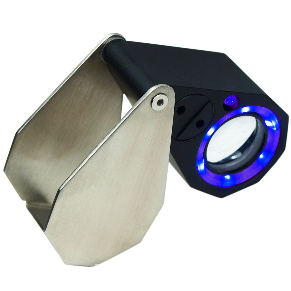 30X Magnification 21mm Triplet Jewelers Loupe with LED – UV Dual illumination