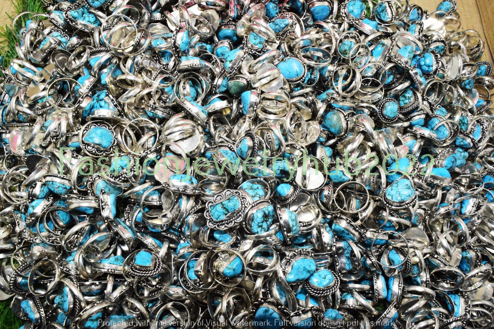 BULK !! Tumbal Turquoise Gemstone Rings Wholesale Lots 925 Silver Plated jewelry