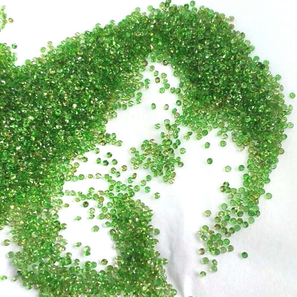 Wholesale Lot 1.25mm Round Facet Natural Chrome Diopside Loose Calibrated Gems