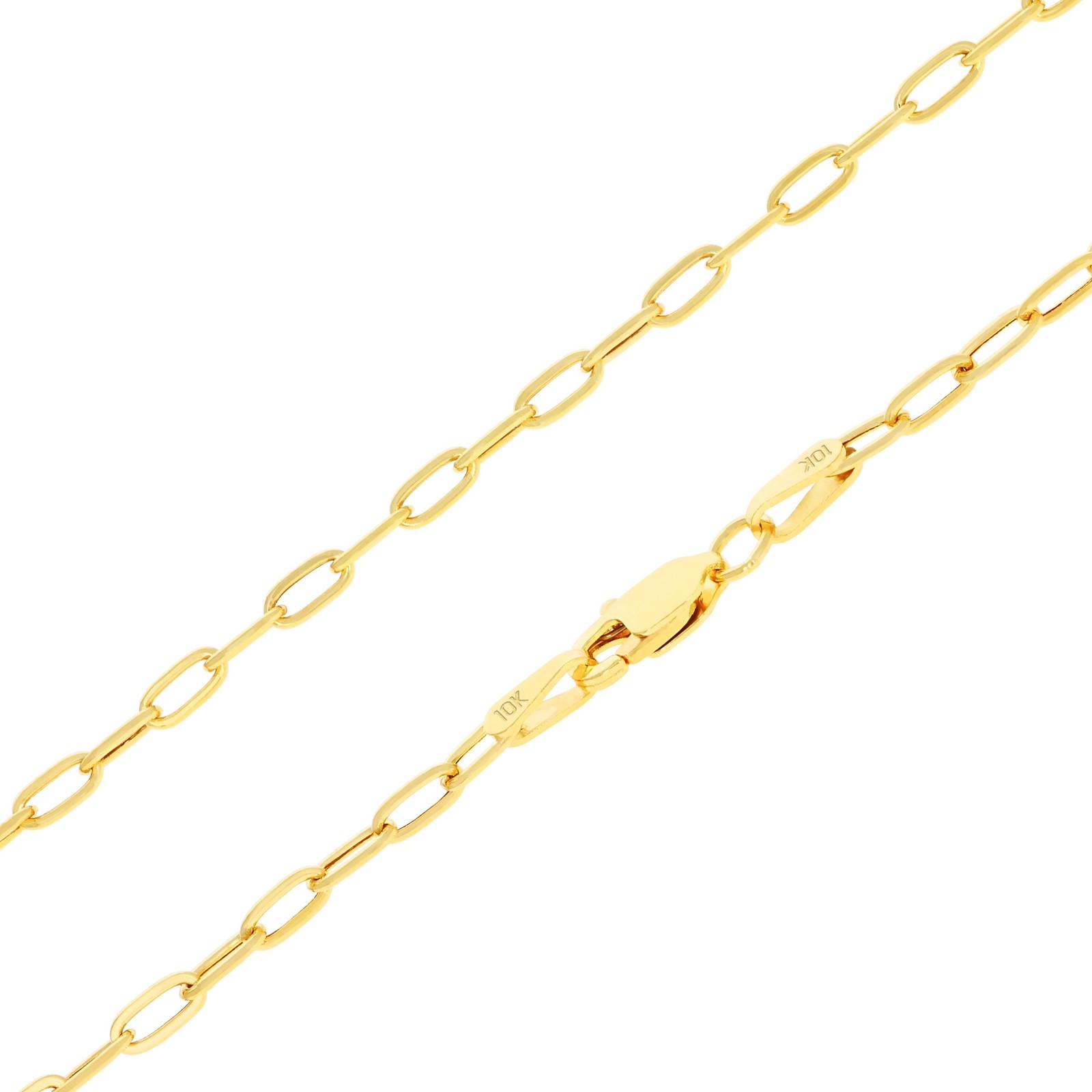 10k Yellow Gold Paperclip 2mm-9mm Chain Cable Rolo Necklace Mens Womens 16″-30″