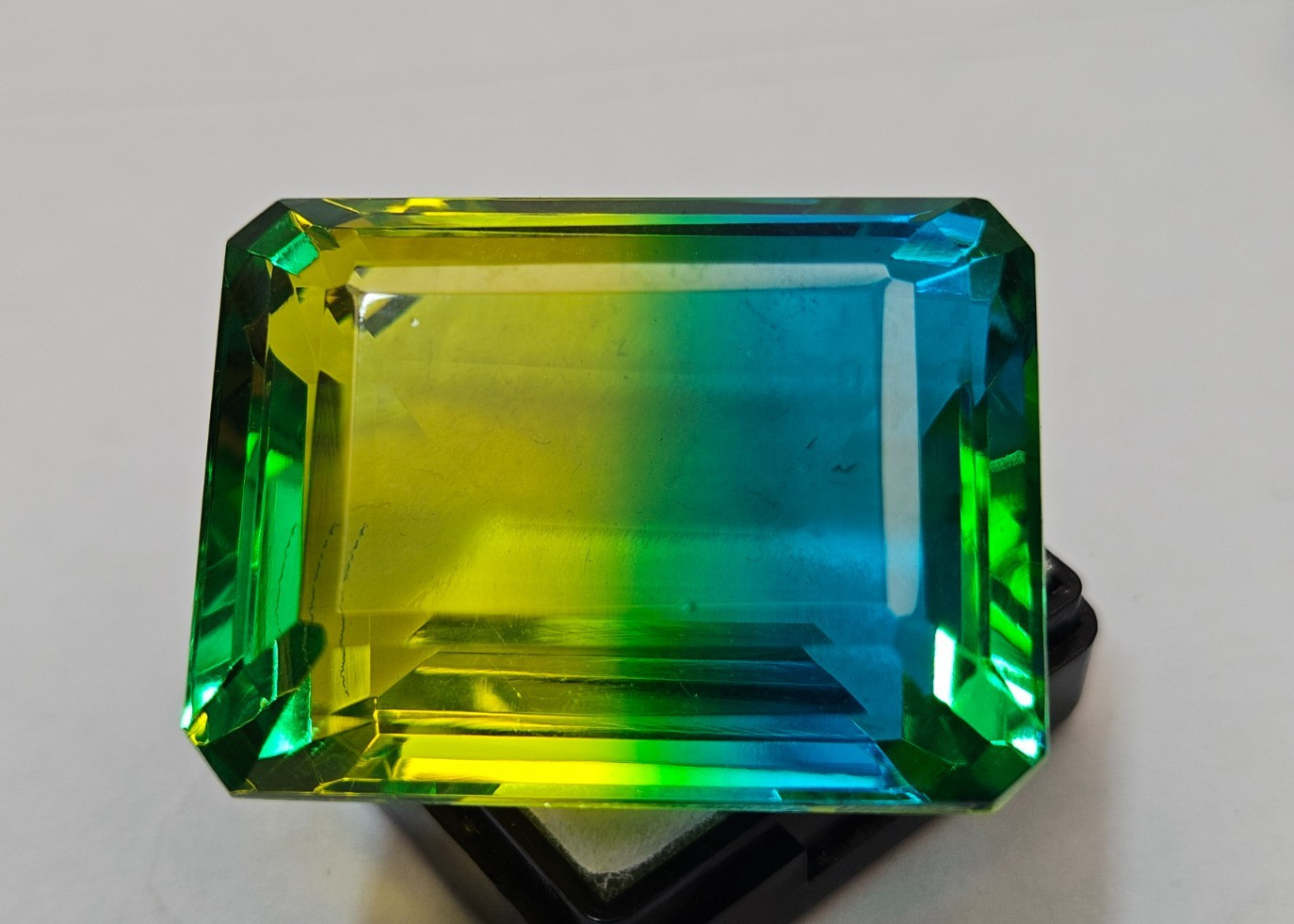 Tourmaline Bi-Colour Emerald Cut 109 Ct Natural Loose Certified Gemstone FR-469