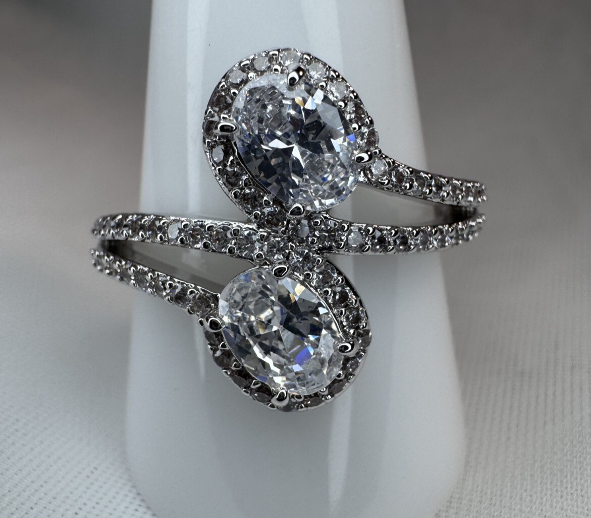 Bomb Party Ring Size 11 – RBP8620 “Say Yes To The Sparkle” Diamond CZ On Rhodium