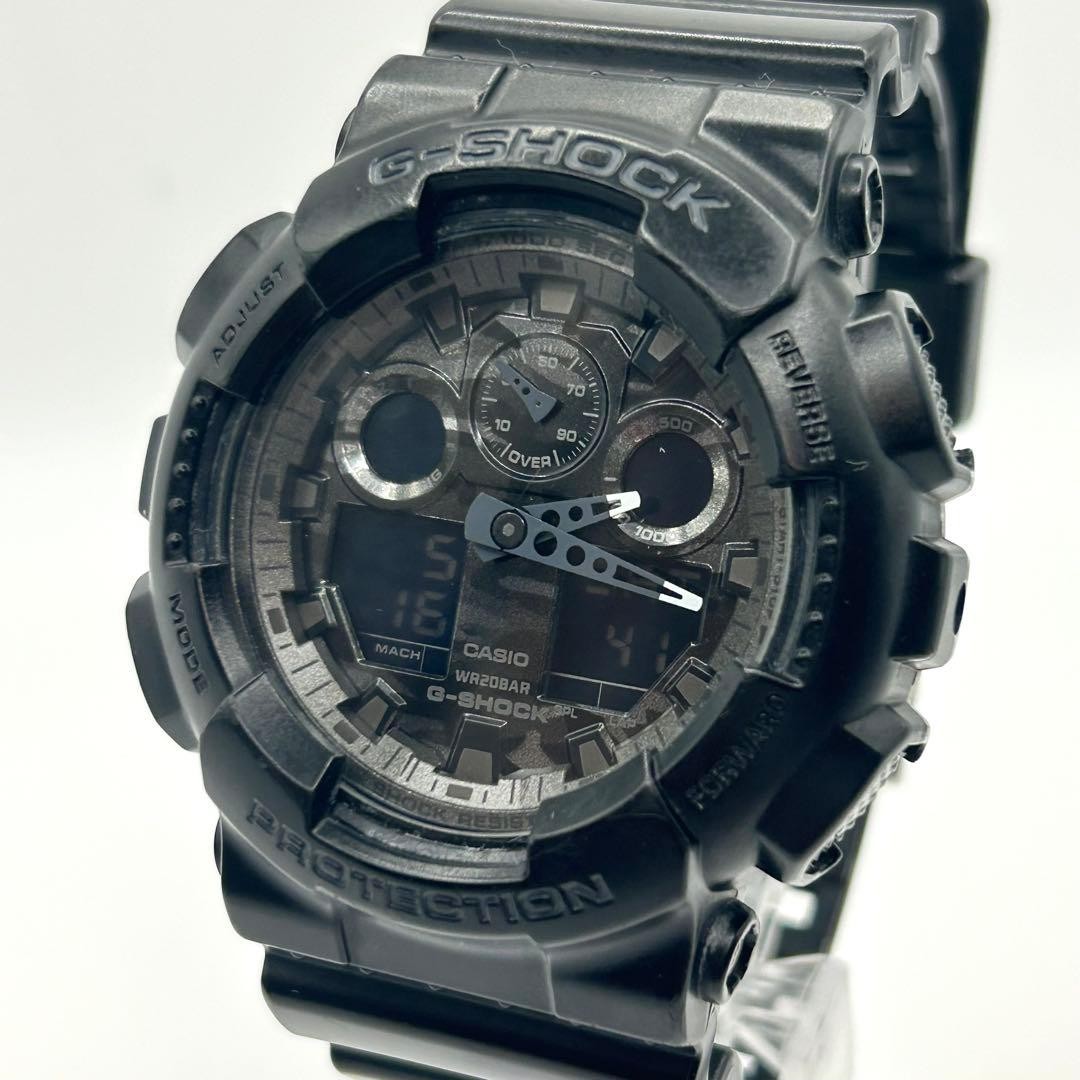 G-SHOCK Popular Black Camouflage GA-100CF New Battery Good Operation