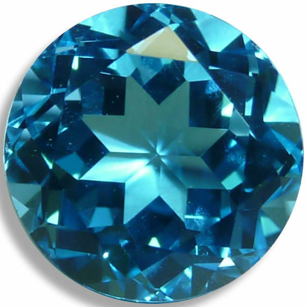 Natural Topaz Swiss Blue Round Faceted Loose Gemstones Fine Cut AAA