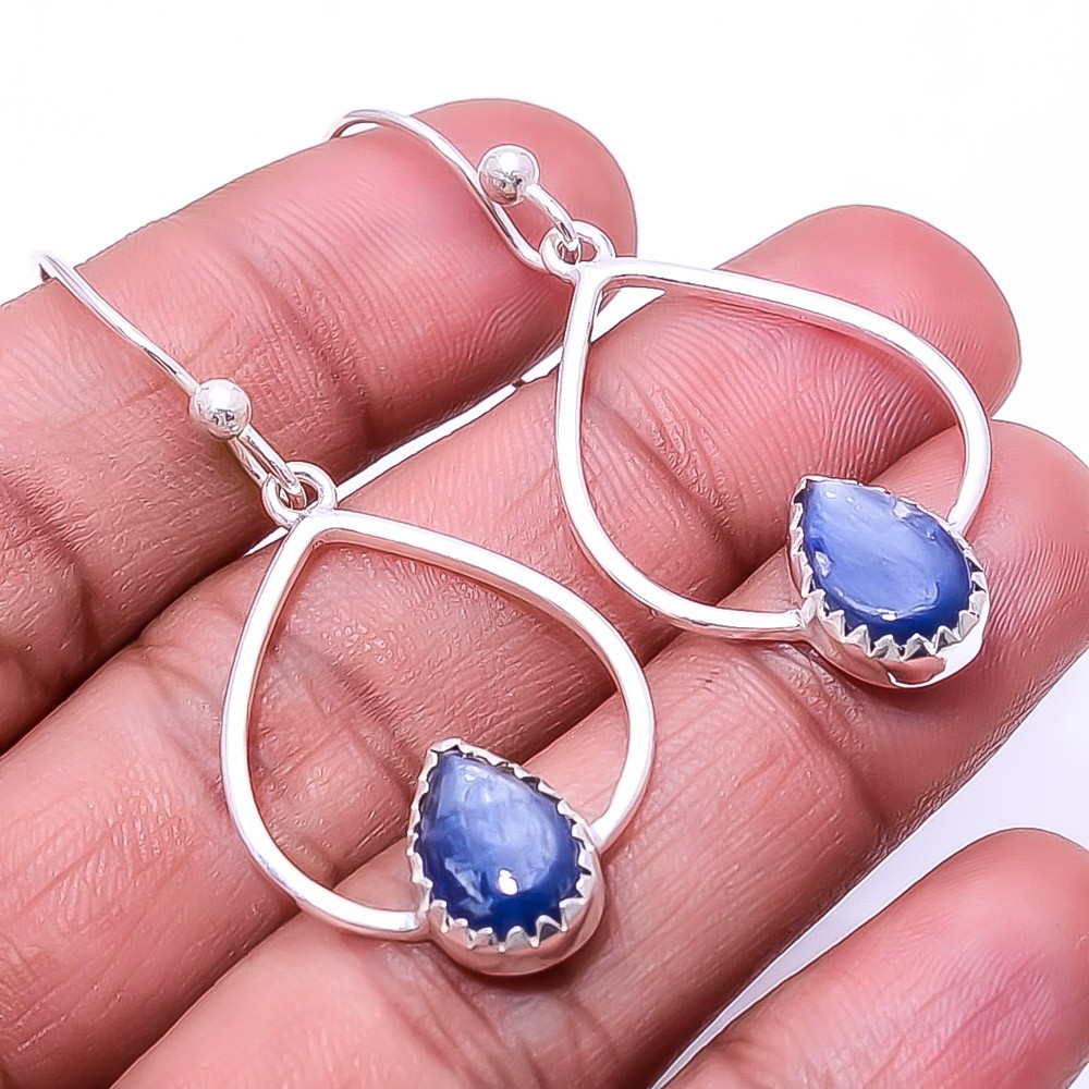 Natural Kyanite – Nepal Gemstone 925 Sterling Silver Earring 1.95″ E942324512