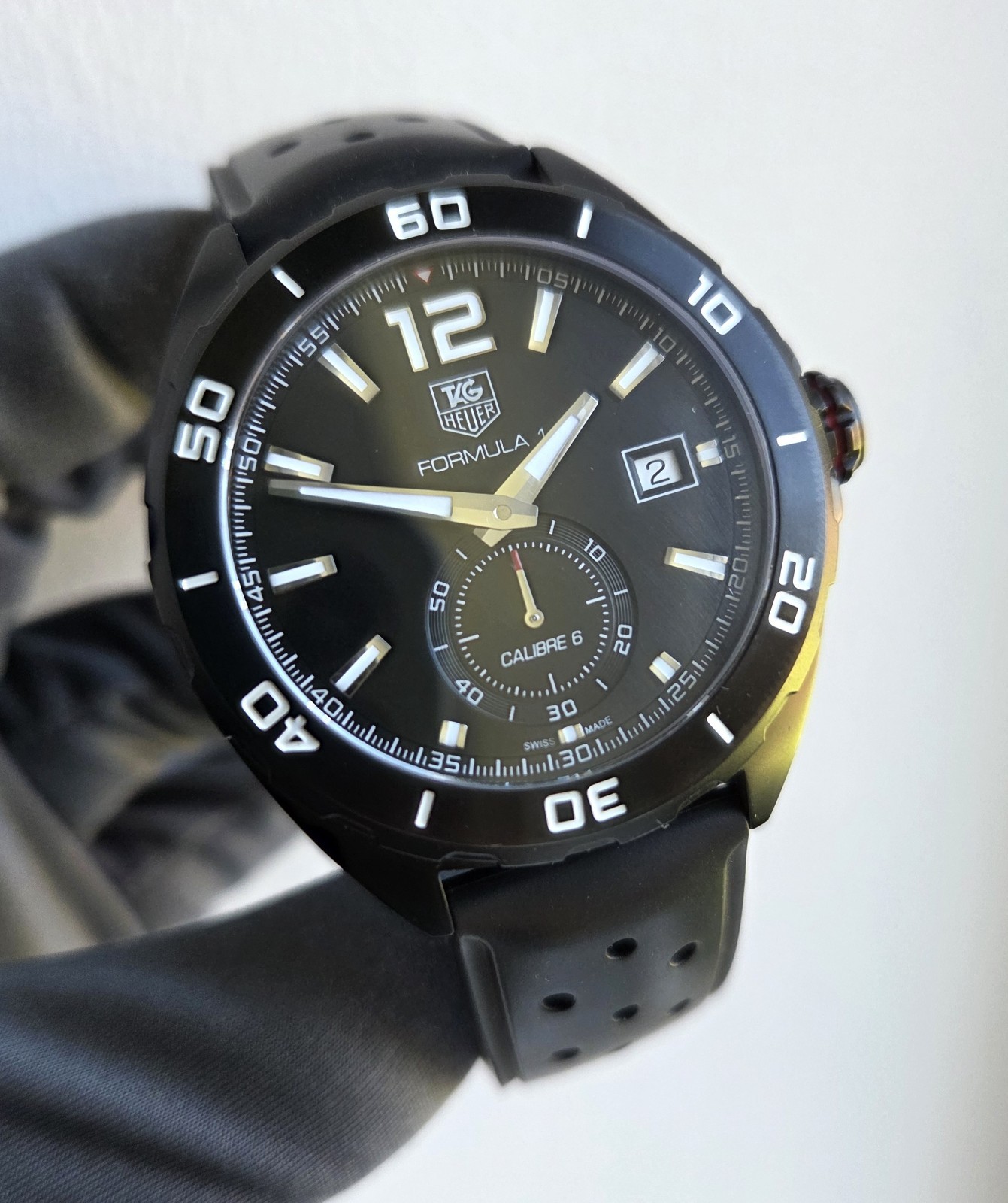 Tag Heuer Formula 1 Calibre 6 Automatic Black DLC Steel WAZ2112 6-Month Warranty