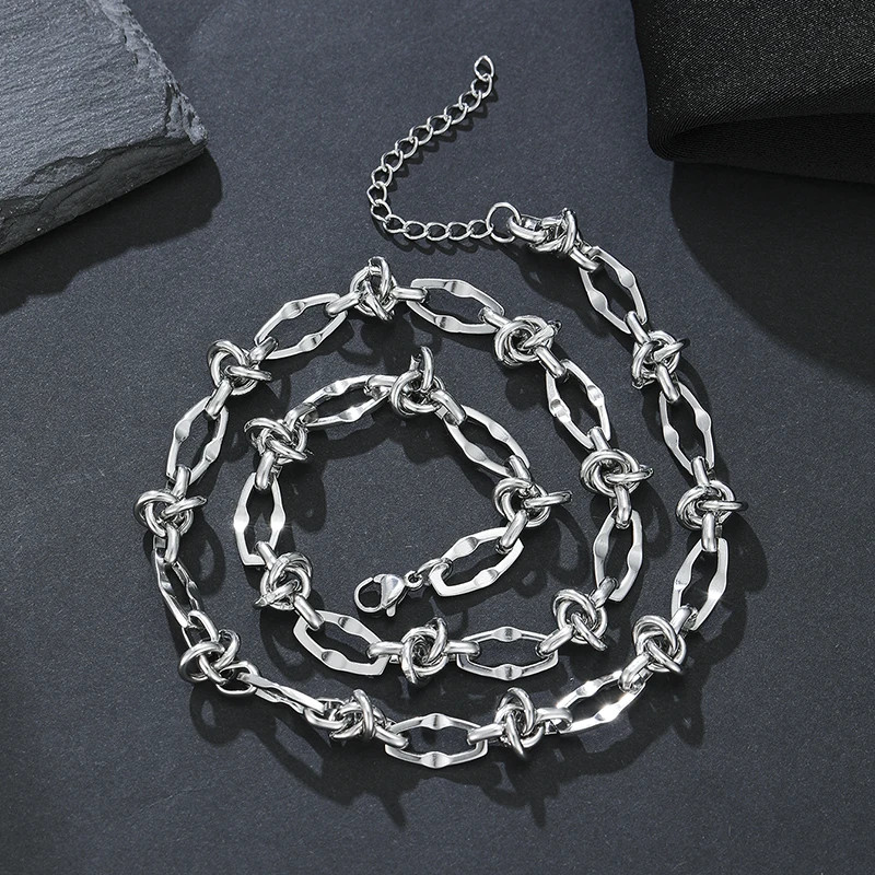 1pc Y2k Hip Hop Titanium Steel Geometric Necklace for Man Woman Punk Irregular S