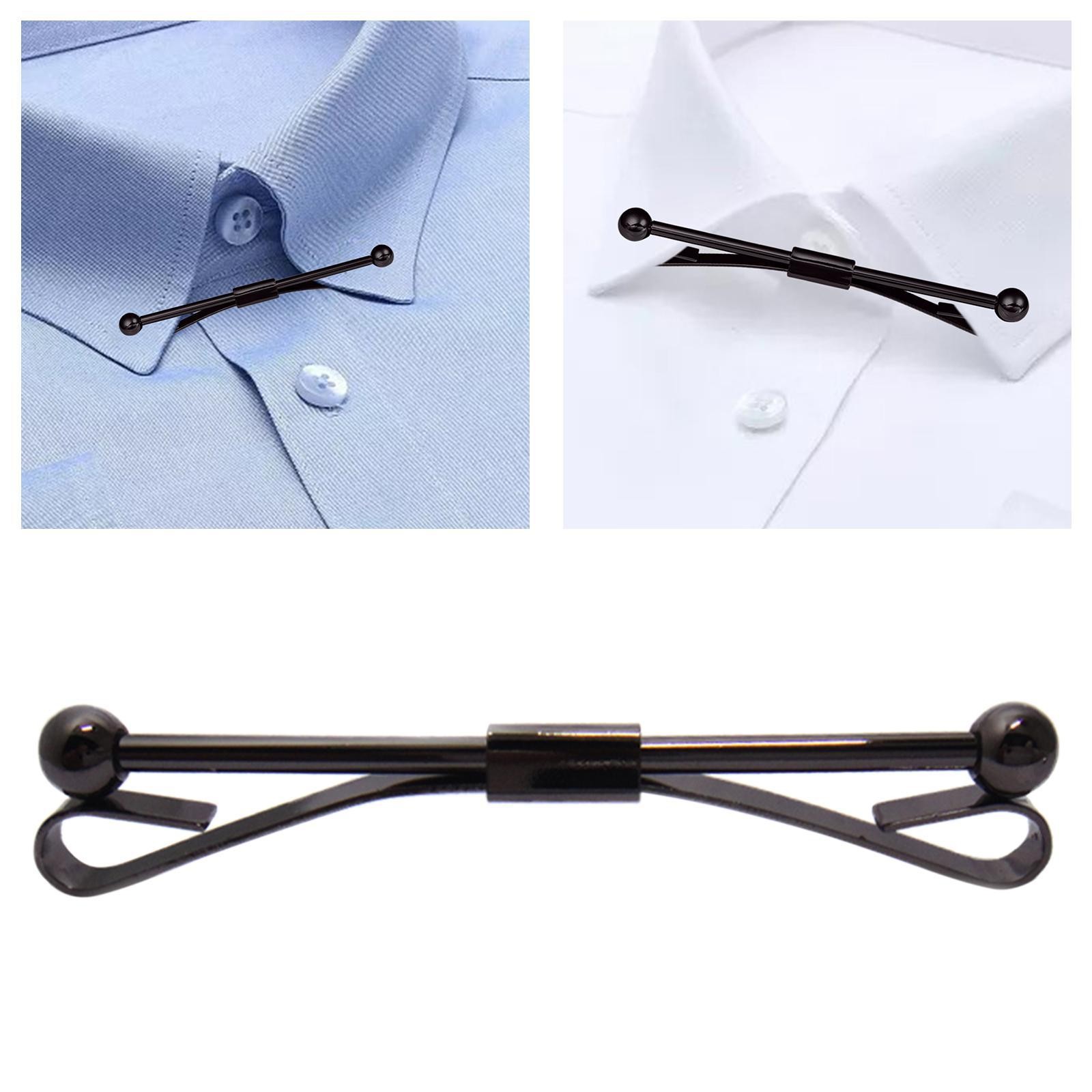 Tie Classic Clips Tie Collar Bar Pin Black for Gentlemen Shirt Suit Wedding