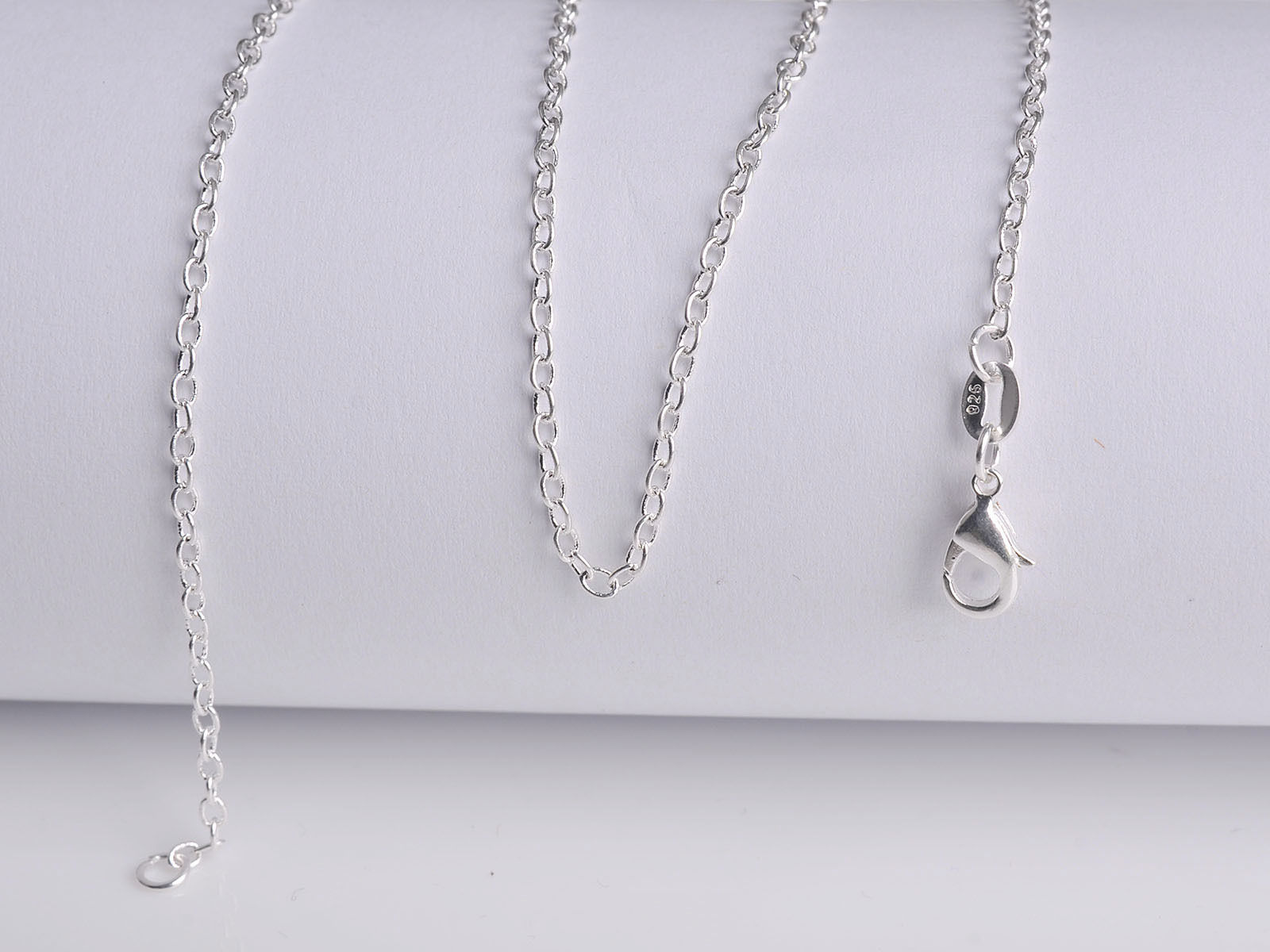 18″ Necklace 1 PC 925 Silver Rolo Chain Male/Female UNISEX