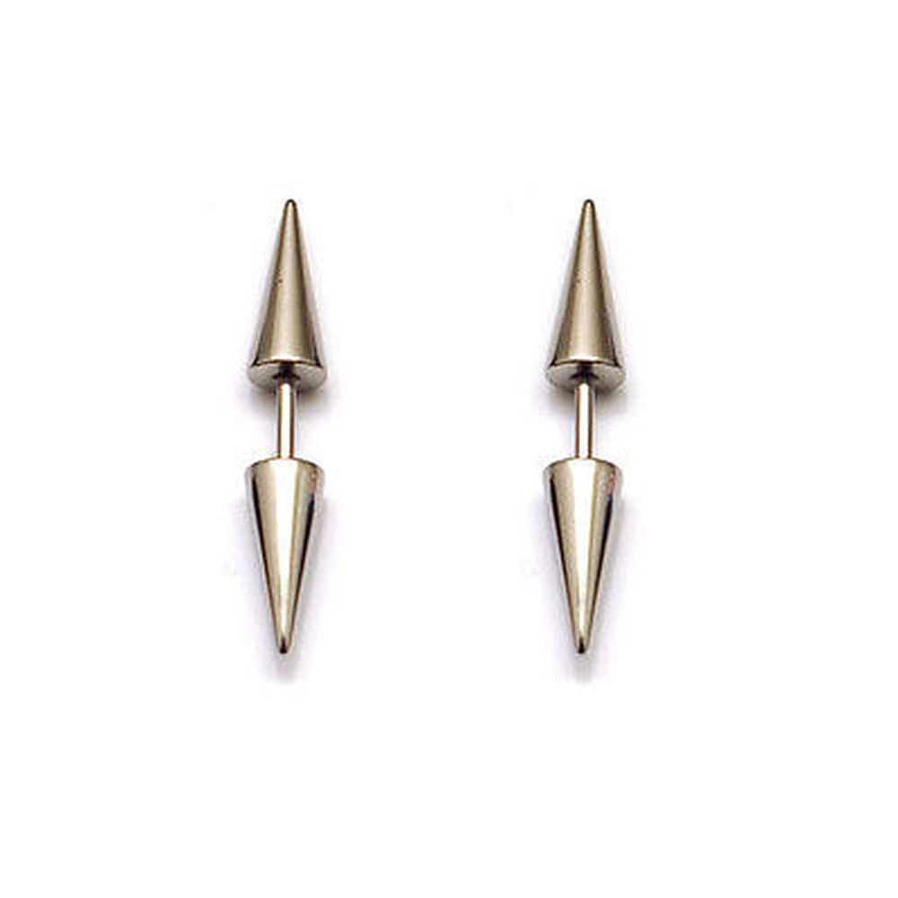 2Pcs New Fashion Punk Earrings Stainless Steel Rivet Spike Ear Studs Earring US