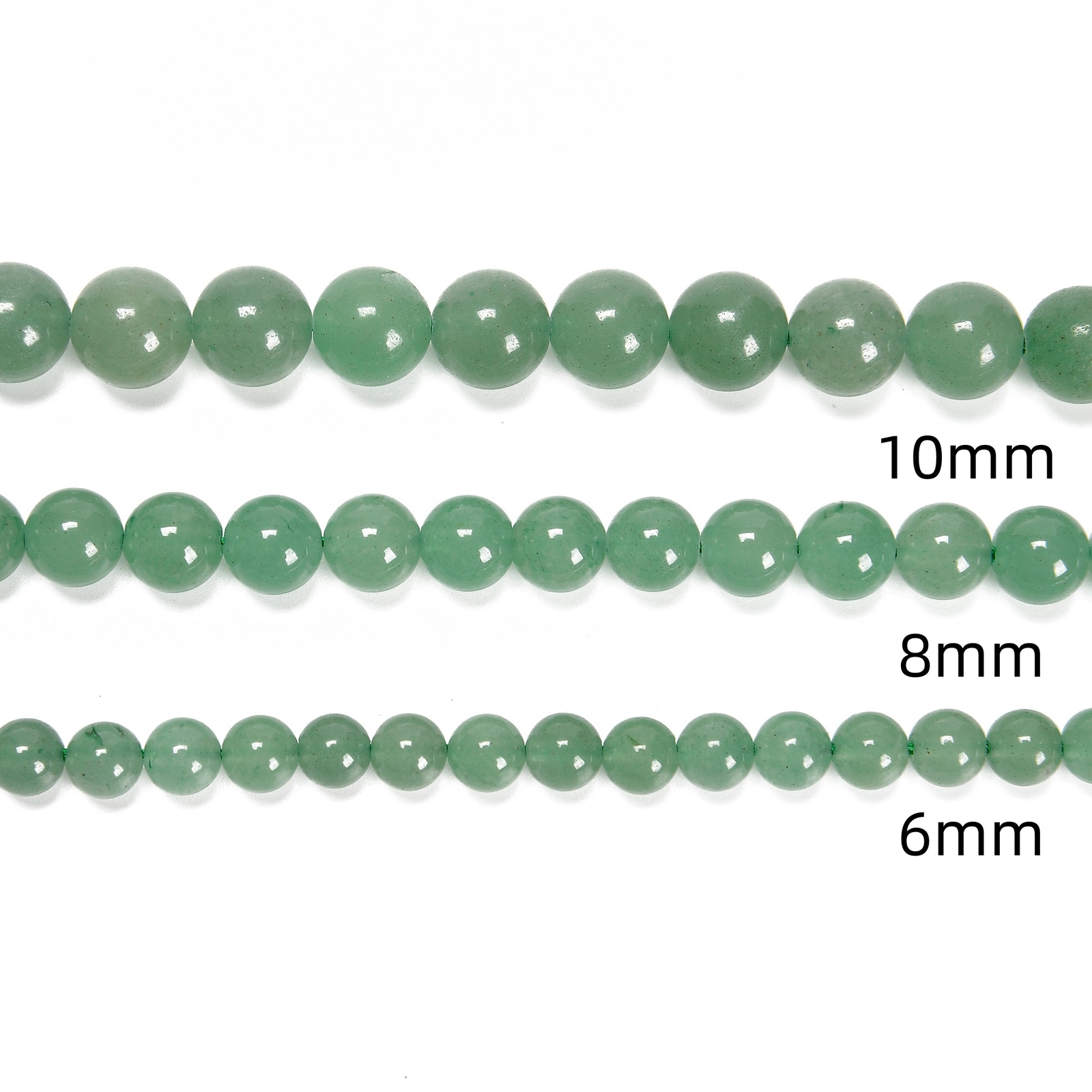 Green Aventurine Smooth Round Beads 4mm 6mm 8mm 10mm 12mm 15.5″ Strand