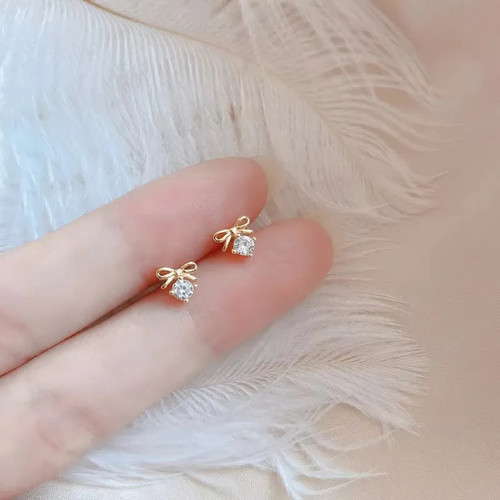 925 Sterling Silver Tiny Leaves Olive Leaf Dainty Minimalist Women Stud Earrings