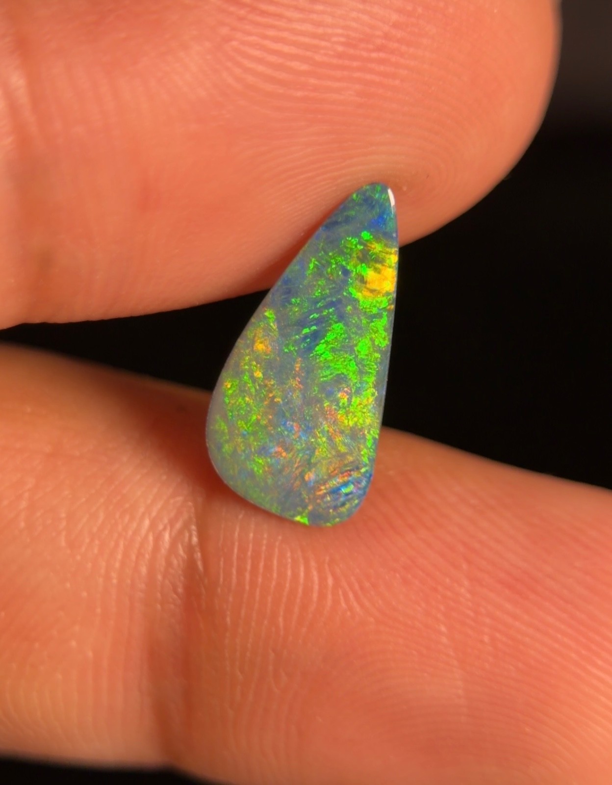 Australian Fire Opal Pear Cabochon 2.3 Ct Loose Gemstone For Custom Fine Jewelry