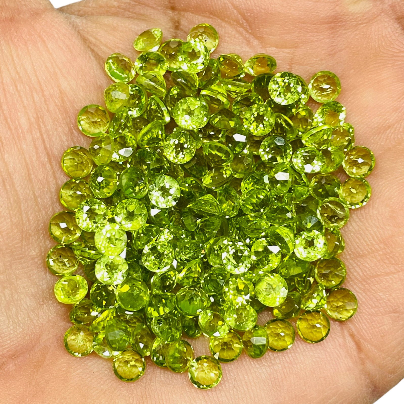 VVS 25 Pcs Natural Peridot 5mm Round Cut Loose Top Quality Loose Gemstones Lot