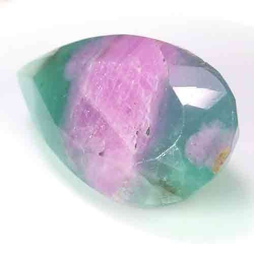 BLISSFUL UNHEATED PARTY PINK GREEN COLOR PEAR CUT FUCHSITE 12.4CT – NIGERIAN GEM