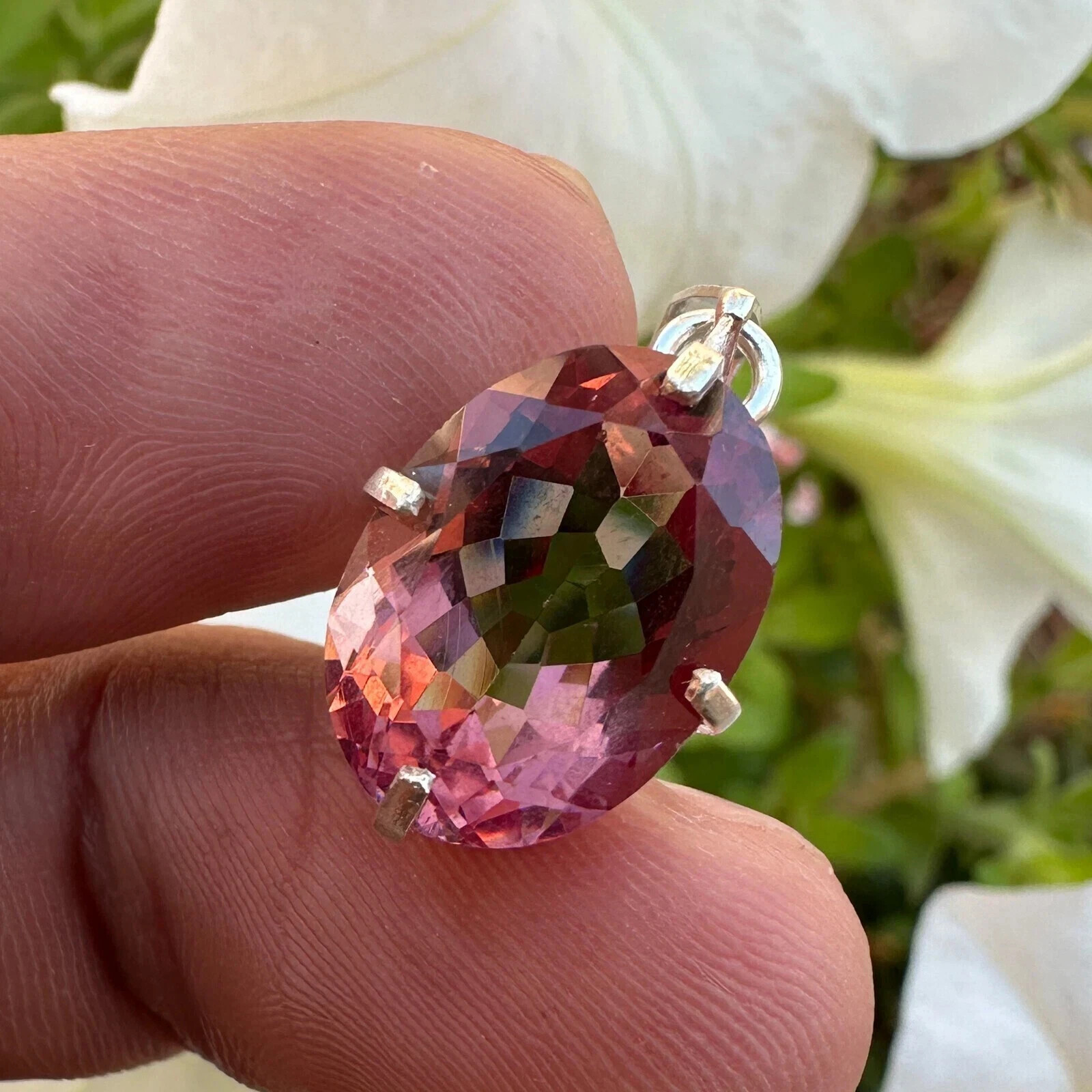 20 Ct Natural Zultanite 7 Color Pendant 925 Silver Loose Certified Gemstone