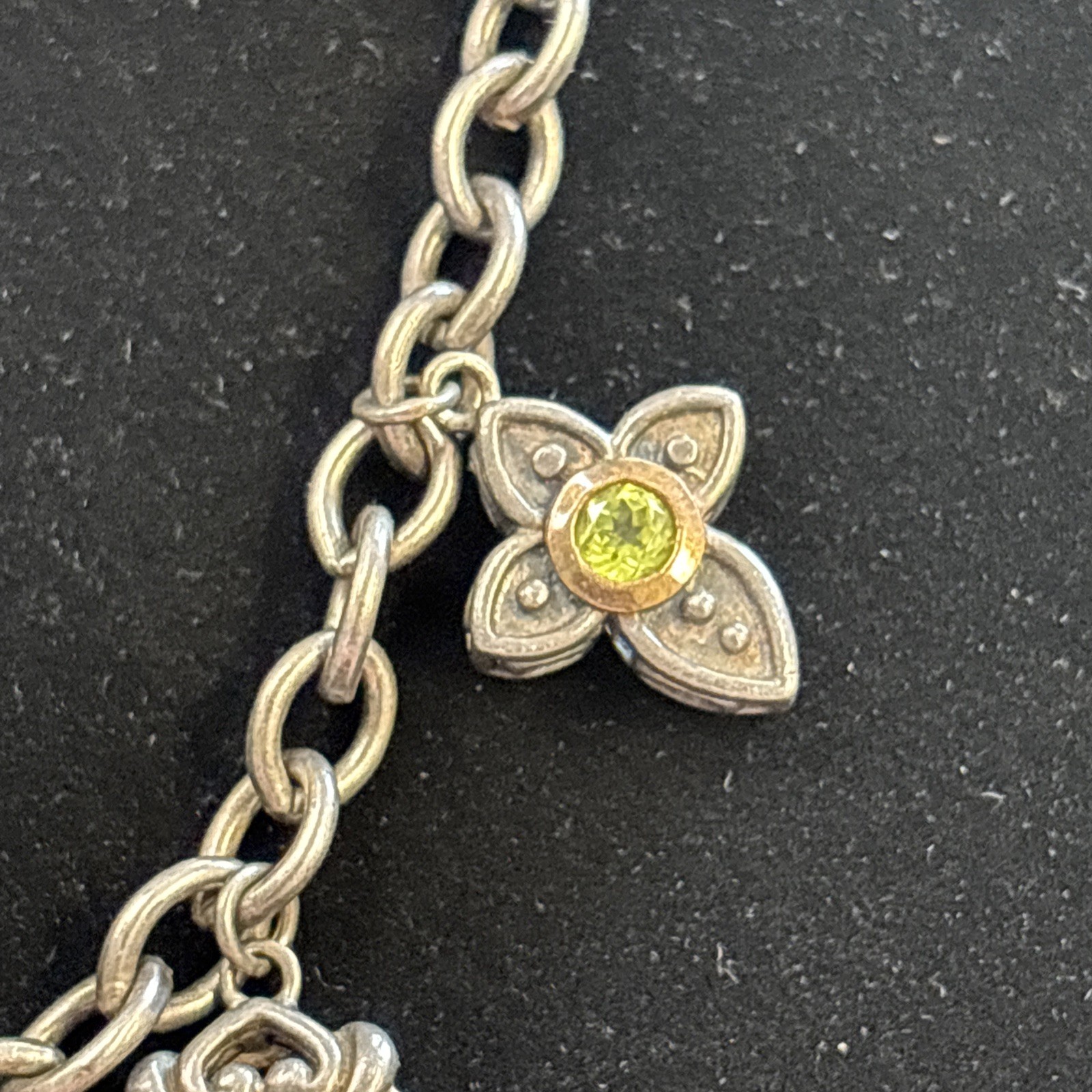 Prime Art & Jewelry Silver 14k Yellow Gold Cross Charm Toggle Bracelet – .81