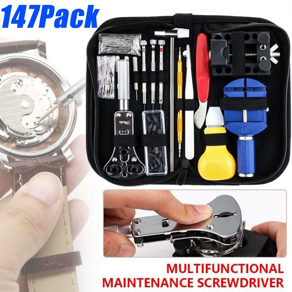 Watch Repair Kit 147 PCS Watch Battery Replacement Tool Kit Watch Remover Tool