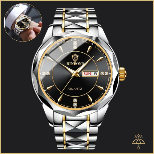 Waterproof Men Watch Stainless Steel Quartz Black Classic Business Wristwatch